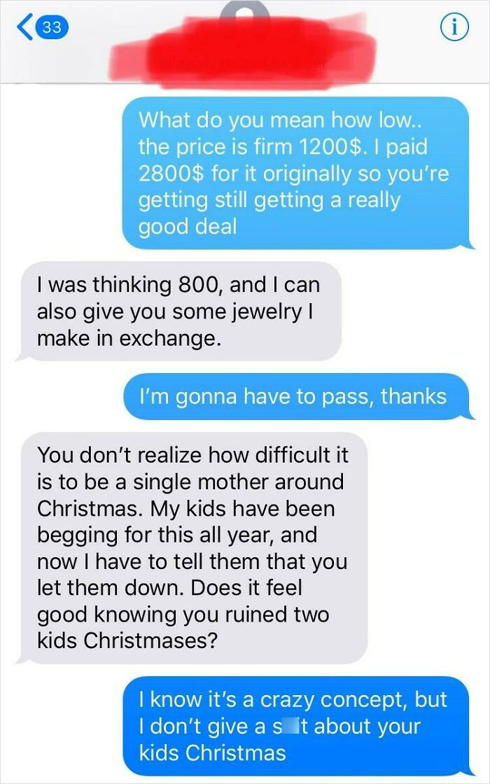 Selling A Used iMac For 1200$, Woman Asks “How Low” I Would Sell It For, Or If I’d Take 800 And Some Jewelry She Makes. Oh And I Also Ruined Christmas
