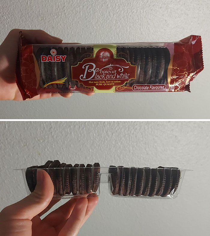The Package Hides The Fact That The Middle Cookie Is Missing