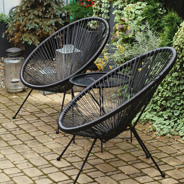 Black garden chairs