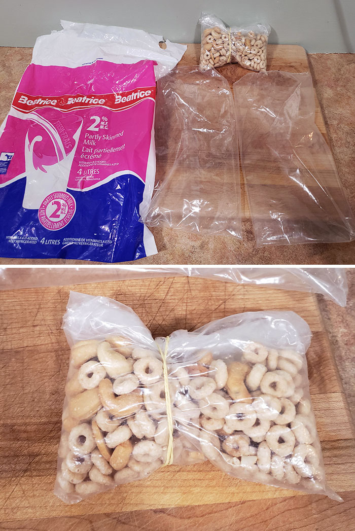 We Live In Canada And Get Our Milk In Bags. After We Are Done With The Milk, We Wash And Reuse The Small Bags For Snacks And Other Small Items Instead Of Buying Ziplocks