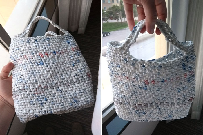 We Have Been Overrun With Plastic Bags. I Decided To Save Money On Crochet Yarn, And Just Use Grocery Bags To Make Reusable Bags. Result Turned Out Better Than Expected