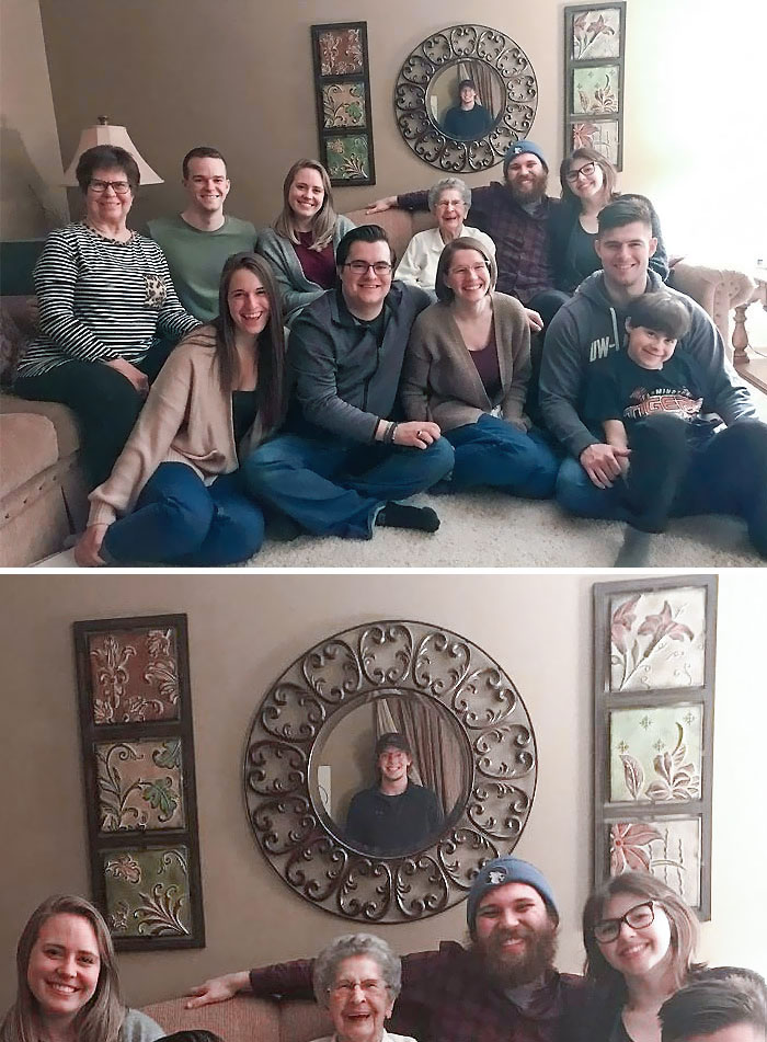 There Wasn't Enough Room For Me In Our Family Pictures, So We Got Creative