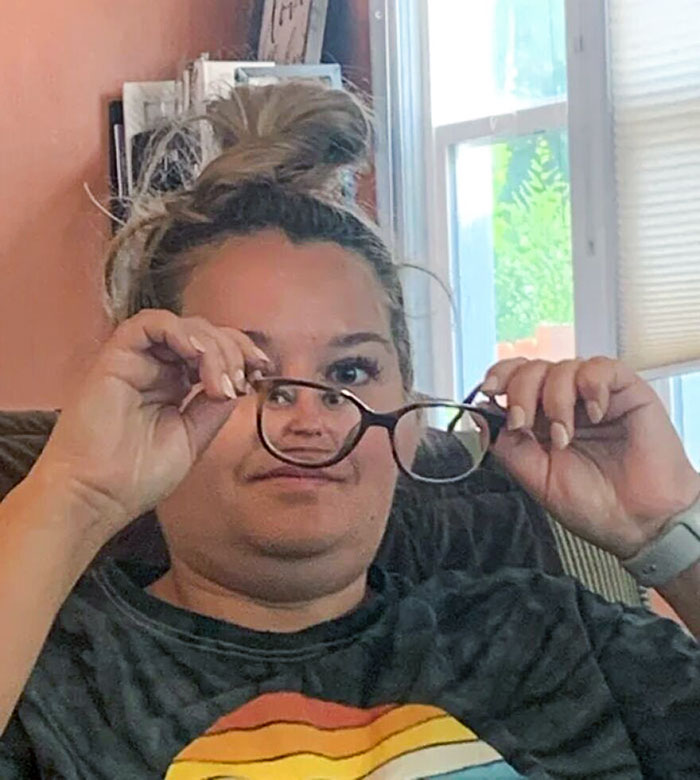 My Husband Took This Picture Of Me This Morning While I Was Trying To Clean My Glasses
