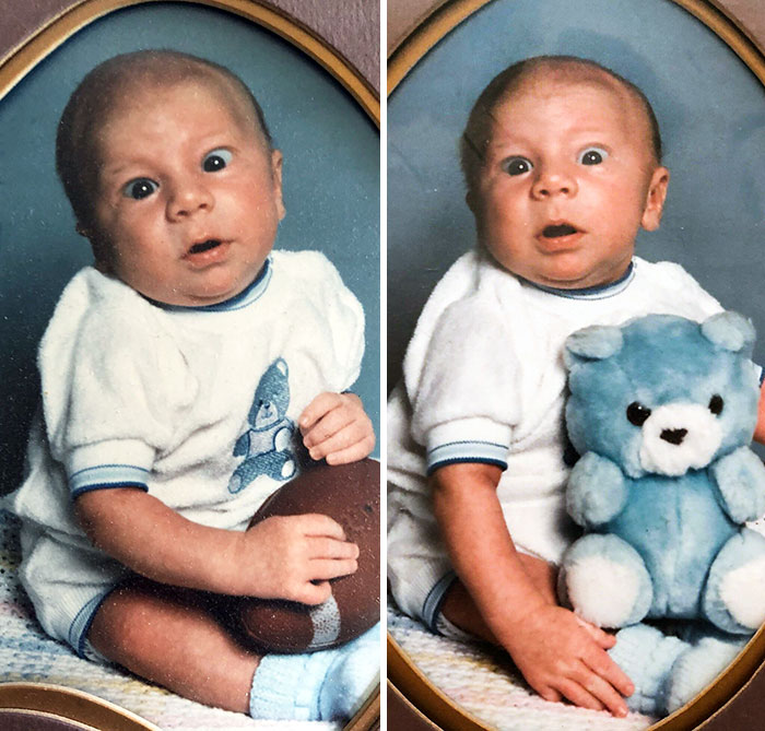 I Came Across Some Old Photos Of A Weird Looking Baby Today At My Parent's House. Found Out It's Me At 4 Months. Thank God They Captured My Beauty Before I Grew Out Of It