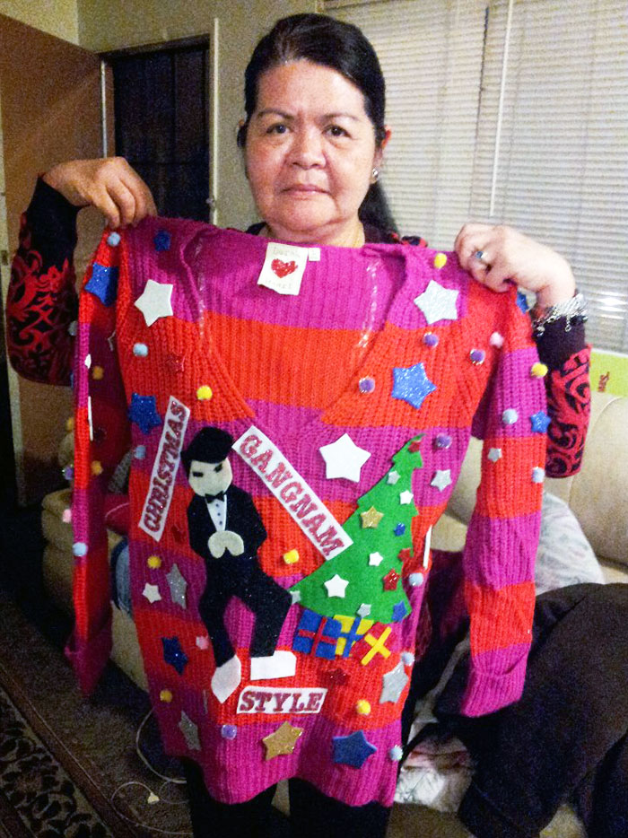 Mom Asked Brother To Make An Ugly Sweater For A Work Contest. Brother Delivered