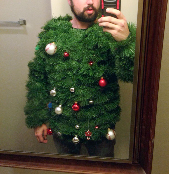 A Friend Of Mine Likes To Go A Little Overboard On His Tacky Christmas Sweaters