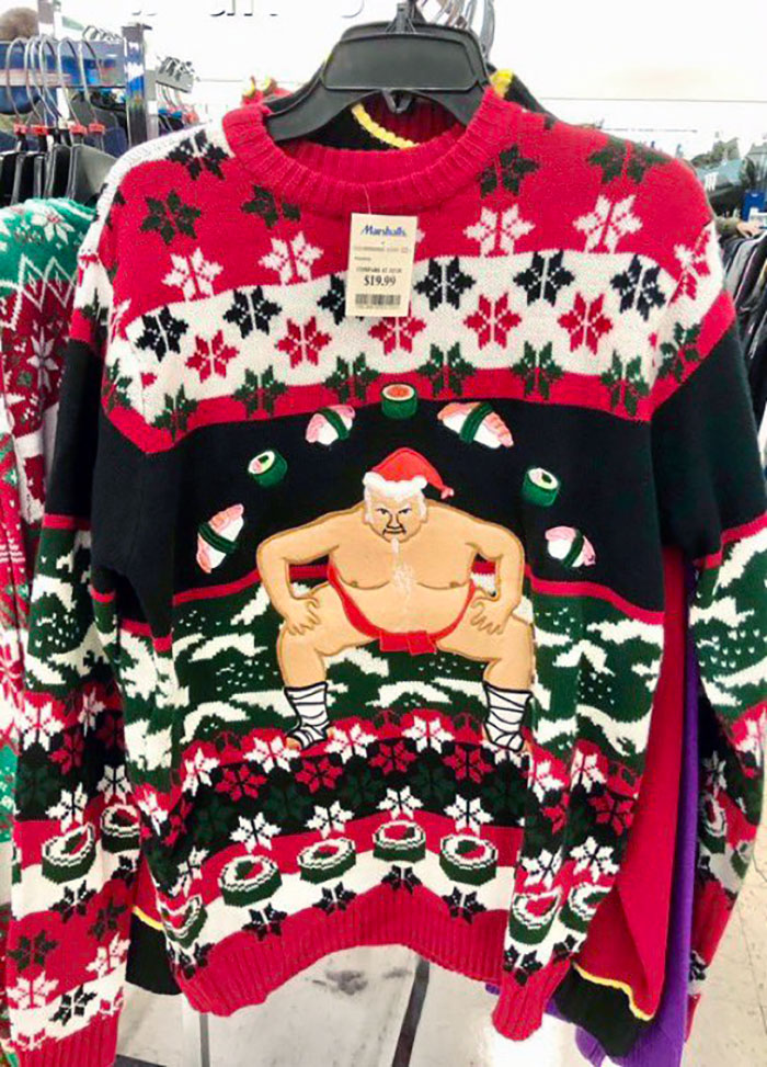 Today At Work Was The American Classic "Ugly Christmas Sweater Day'', And I Wore This Chunky Sweater. Americans Unanimously Declared Me The Ugly King
