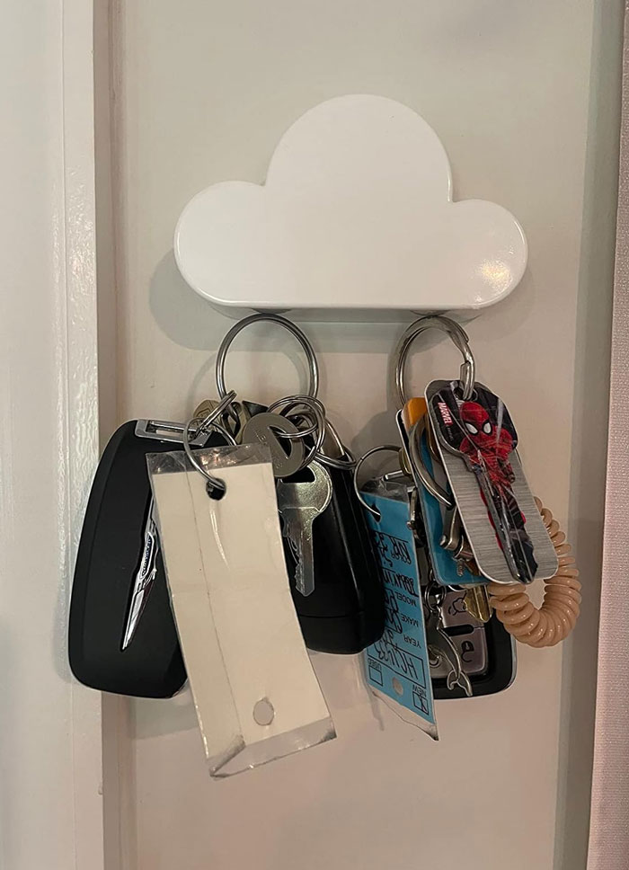 White Cloud Magnetic Wall Key Holder: That'll add a playful touch to their décor while keeping their keys organized and easy to find.