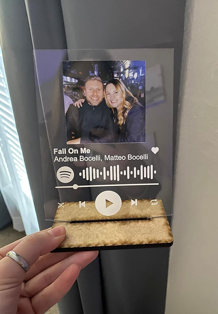 Personalized Acrylic Spotify Plaque: A song they love with a meaningful photo, a customizable masterpiece that's not just glow-in-the-dark but also scannable to play their tune instantly!