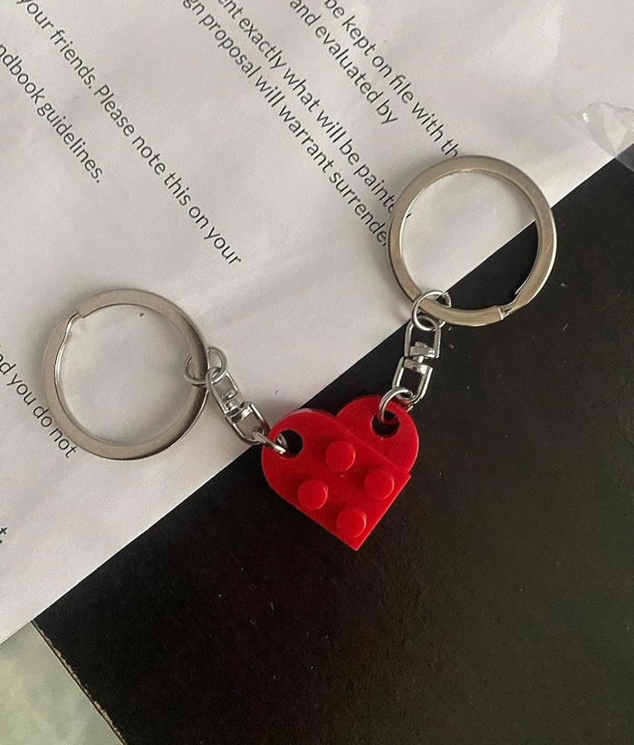 Brick Matching Couple Heart Keychain: That makes a trendy and fun couples gift, perfect for Xmas to show your significant other they've got a 'piece' of your heart.