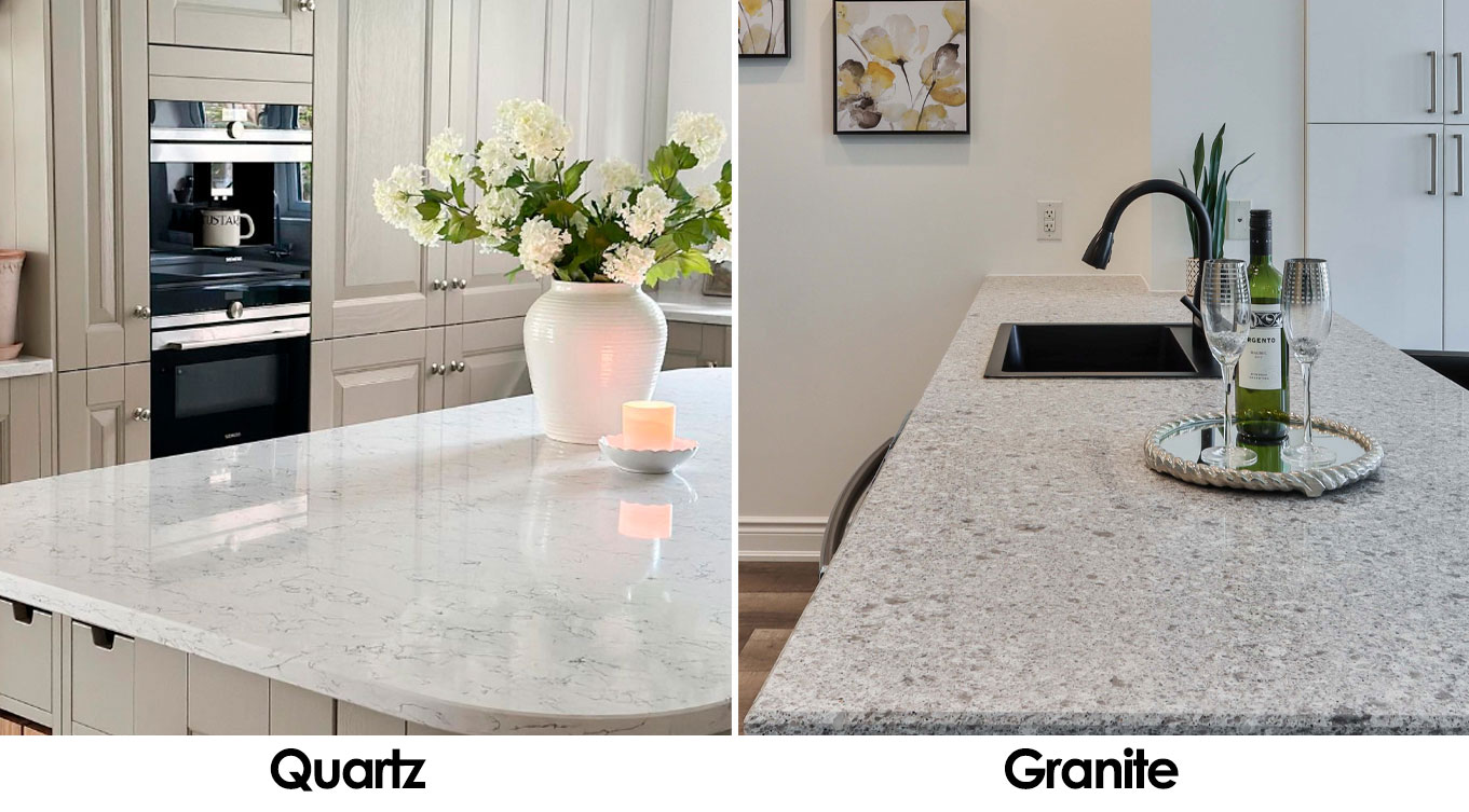 A comparison of Quartz and Granite countertops