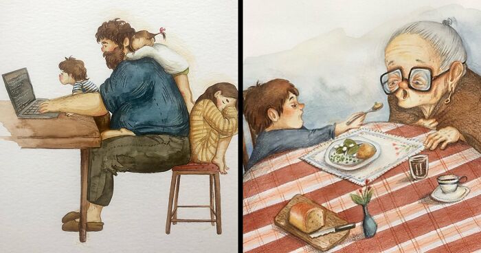 35 Heartwarming Illustrations By This Artist That Show The Best Of Being Human