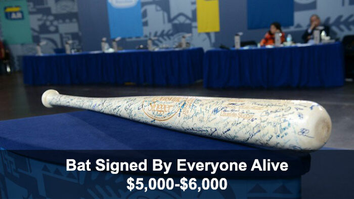 How Large Would This Bat Need To Be To Fit The Signatures Of Everyone Alive?