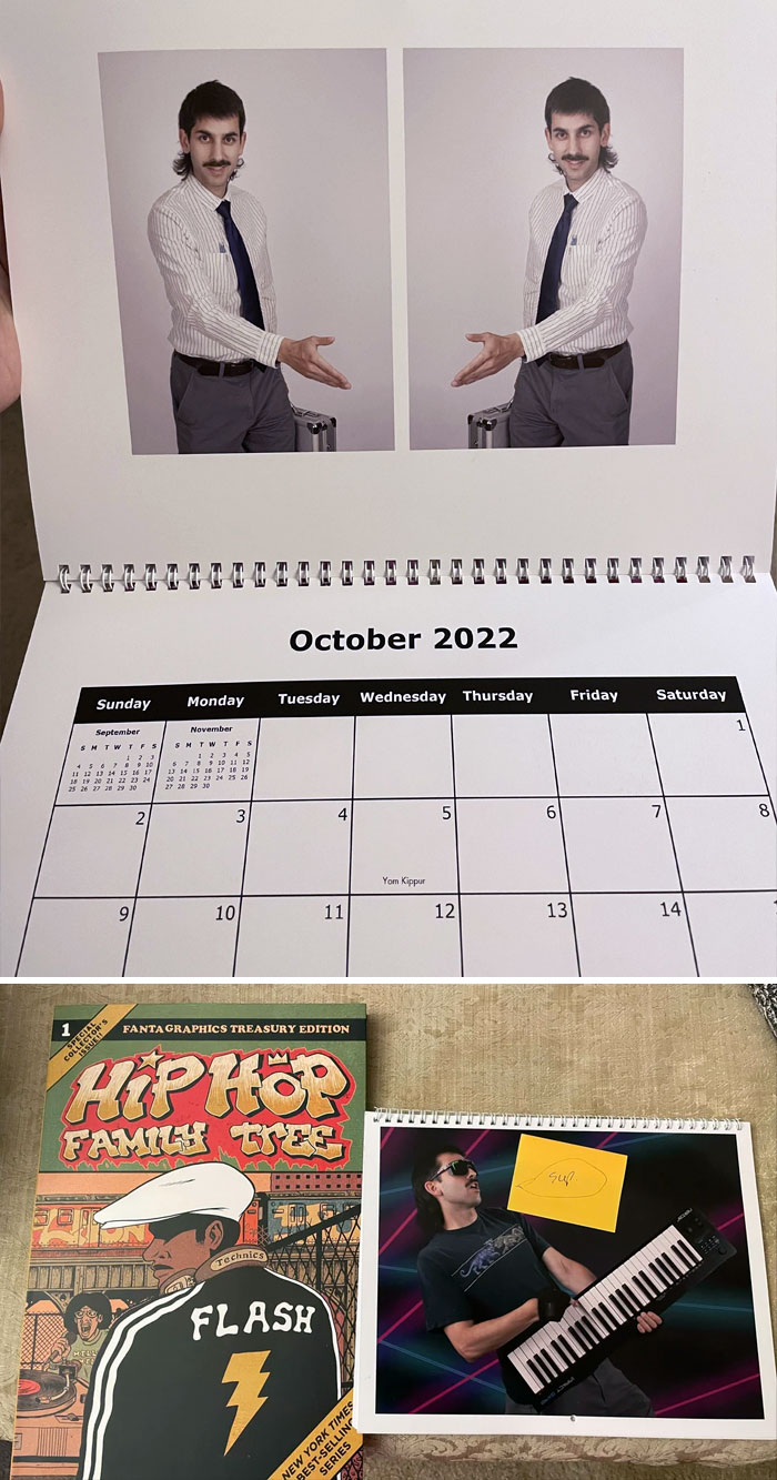 My Secret Santa Made A Calendar With Glamour Shots Of His Mullet