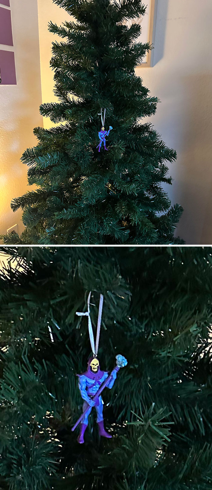 Mi novio y yo nos hemos mudado juntos y este es nuestro árbol de Navidad. Somos jóvenes y pobres