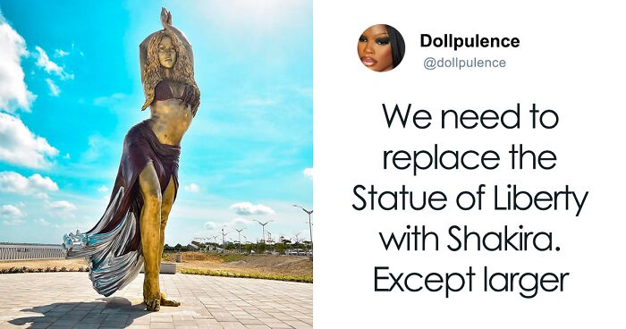 Colossal Shakira’s Statue Is Unveiled In Colombia, And People Are Making The Same Joke About It
