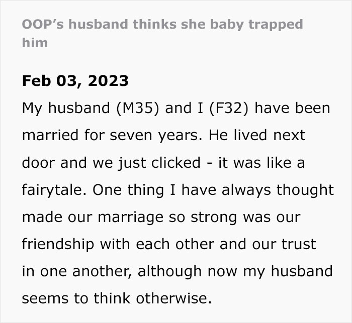 Man Thinks His Wife "Baby Trapped" Him, Destroys Their Marriage Man Thinks His Wife "Baby Trapped" Him, Destroys Their Marriage