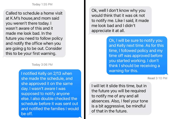 We Make Our Own Schedules And Send In Availability Every Month. It’s Been The Same Policy For The 7 Years I Have Worked There. New Supervisor Seems To Be On A Power Trip And Trying To Make It My Fault She Doesn’t Know I Am Scheduled Off For The Week