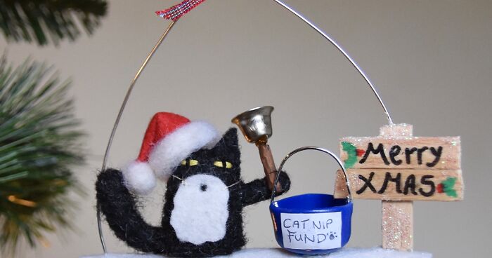 I Make Mini Cat Ornaments For Festive Trees, And Here Are 31 Of The Best