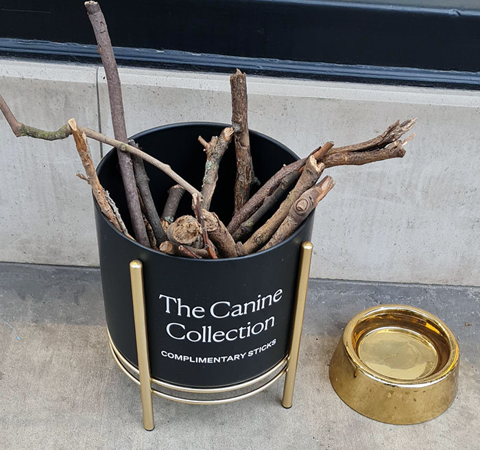 "Complimentary Sticks" For Dogs In A Posh Part Of London