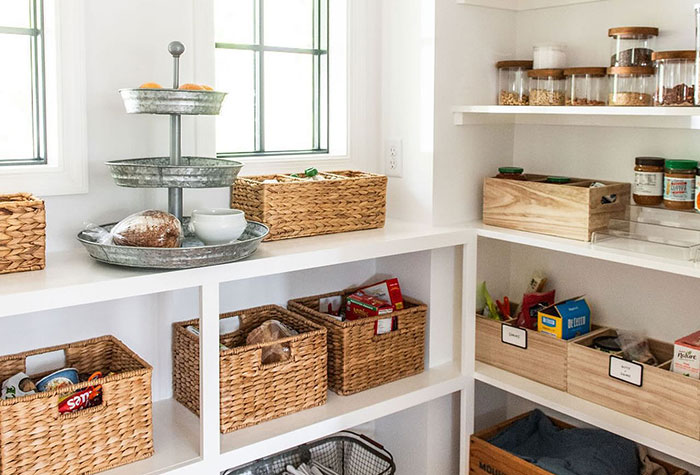 Well-organized bright pantry 