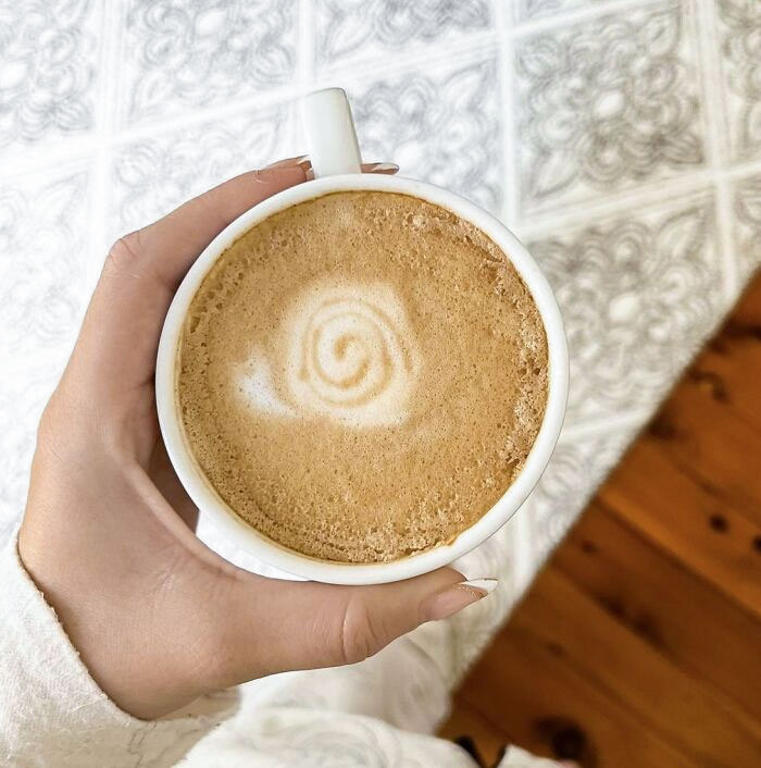 Here Is My Attempt At A Snail Which Dissolved Into A Blob. And Also, This Coffee Was Cold