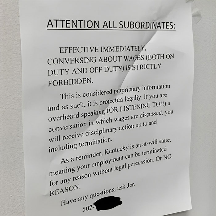 Employees Post Their Salaries On A Notice Board After Delusional Message From Management