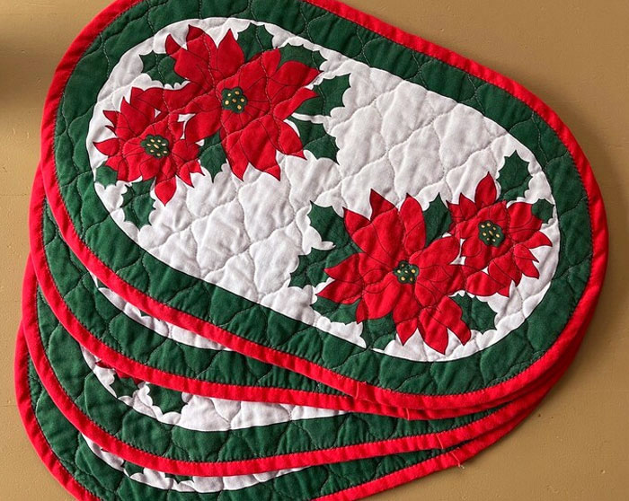 Dining With Placemats That Had Drawings Of Poinsettias And Always Sticking To The Classic Colors Of Red, White, And Green