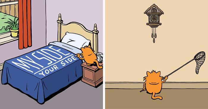 The Nature Of Cats: Artist Purrfectly Describes What Having A Cat Is Like In His 40 New Comics