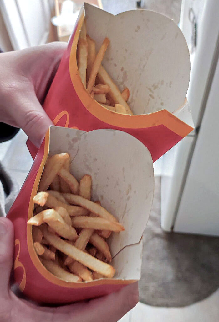 Ordered McDonald's On Uber Eats And Paid Extra To Have Bigger Fries. The Fries Pack Came Half Empty. I Complained To Uber Eats But They Said That There Was Nothing They Could Do