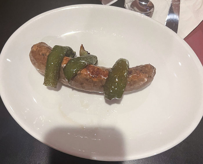 Went Out For Dinner With Friends And Got Sausage And Peppers As An Appetizer. This Is What We Got