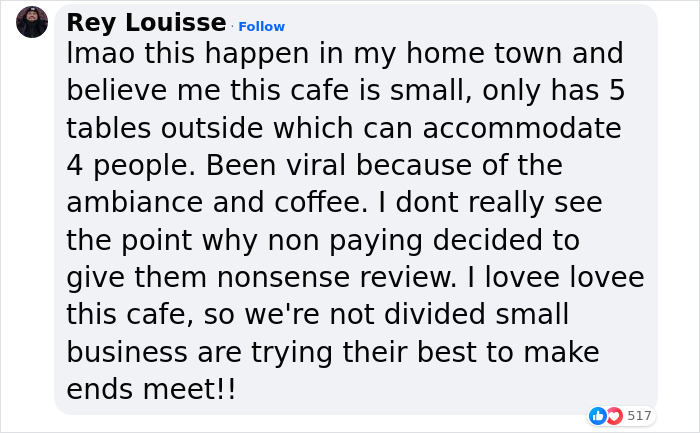 Customers Flood A Cafe With 1-Star Reviews Online, Receive Backlash After Owners Respond
