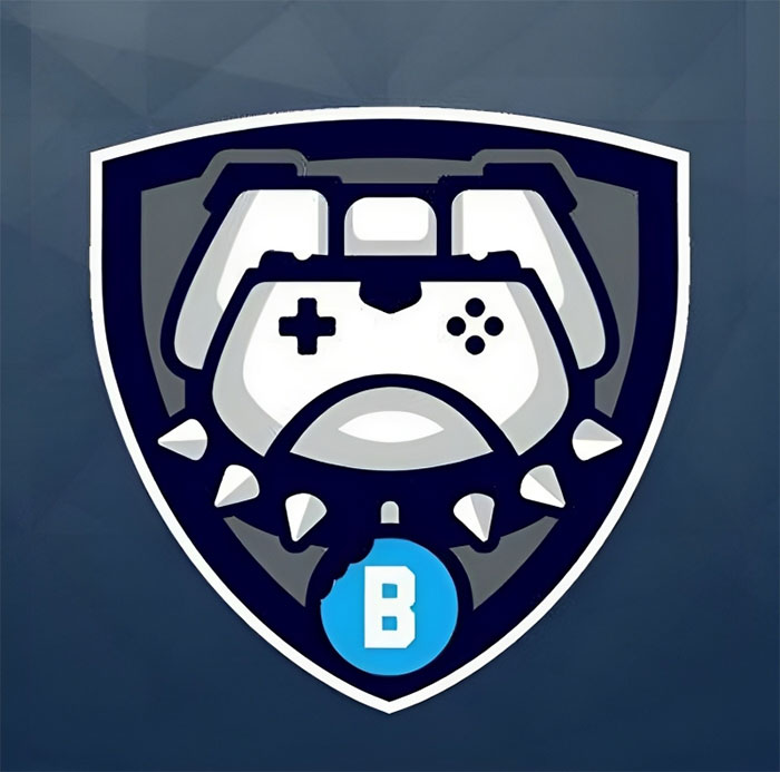 La mascota de mi escuela es un bulldog, este es el logo que han creado para su equipo de e-sports