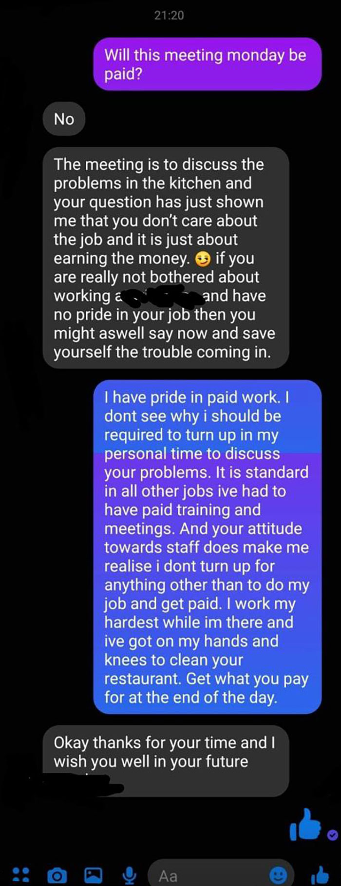 My Partner Asked If They Would Be Getting Paid For A Mandatory Work Meeting On Their Day Off