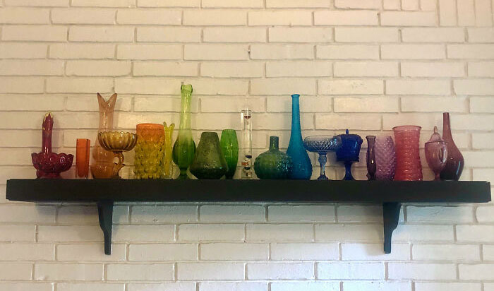 Well, The 5 Minutes It Took To Arrange My Glass Collection On The Mantle Was Incredibly Worth It
