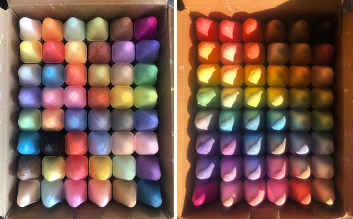 Before And After Pictures Of When I Sorted My Chalk