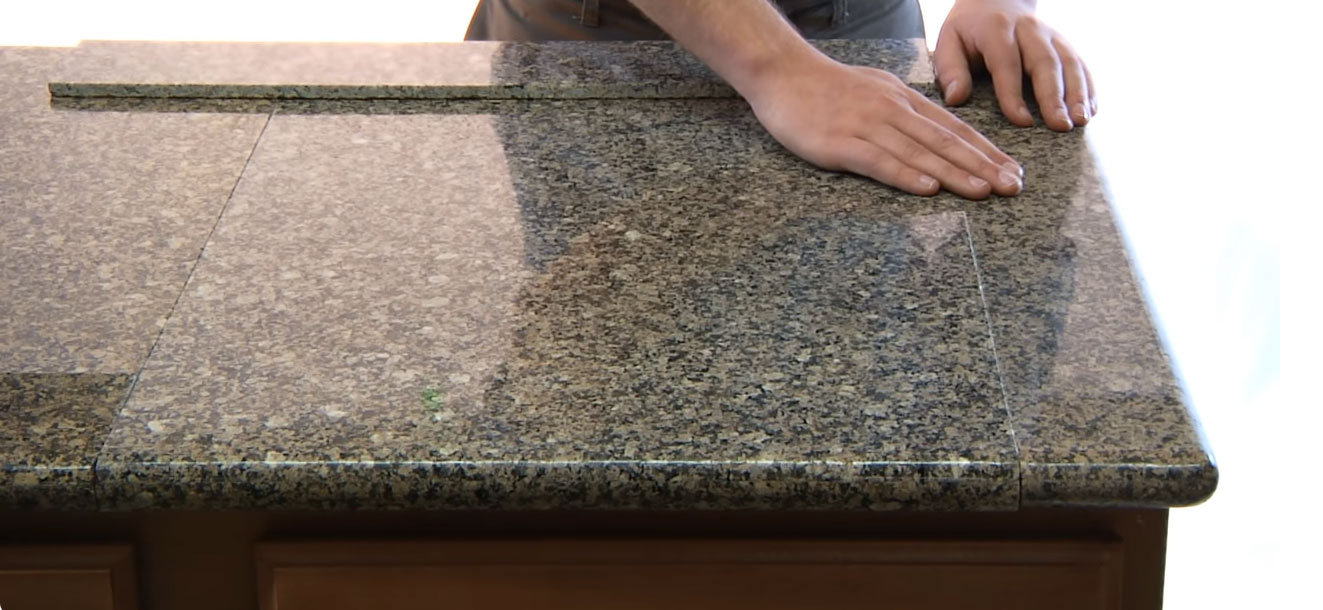 Granite countertop slab.