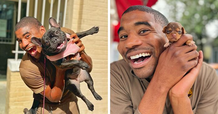 UPS Guy Takes Selfies With All The Neighborhood Dogs While Delivering Parcels (50 New Pics)