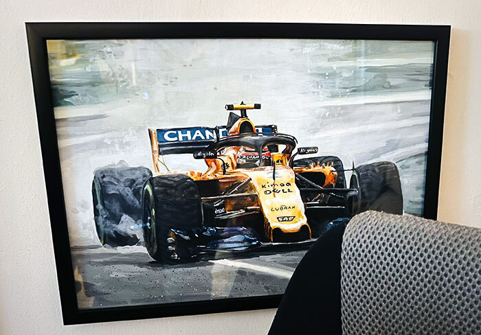 My Teenage Daughter Painted A Picture For Christmas. She Knows I Love McLaren, F1, And Lando. The Effort She Put In Really Means The World To Me