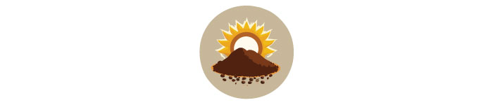 Illustration of soil with sun