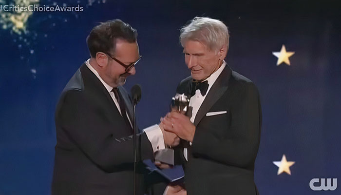 Harrison Ford Accepts Career Achievement Award With Tearful Tribute To Wife Calista Flockhart