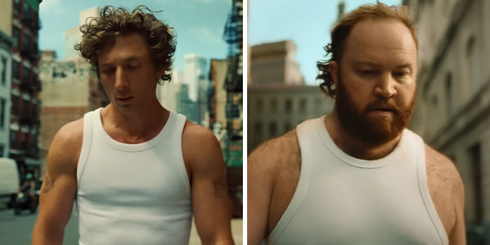 German Beer Brand Hilariously Spoofs Jeremy Allen White’s Calvin Klein Ad With A Real “Dad Bod”