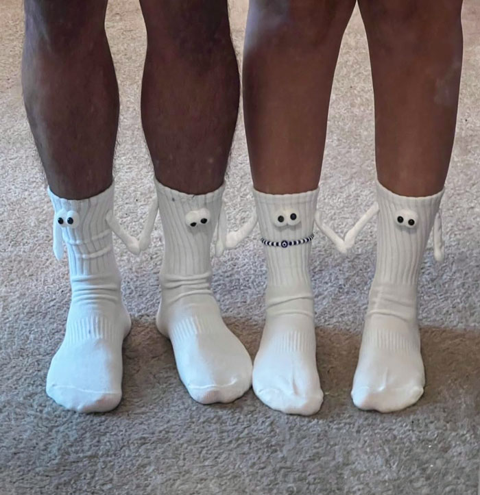  Magnetic Holding Hands Socks Are A Cute And Hilarious Way To Stay 'Attached' To A Loved One - Perfect For Those With A Quirky Sense Of Humour!