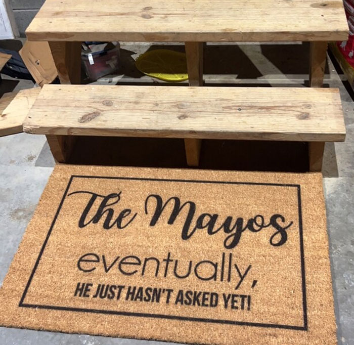 So He Hasn't Proposed Yet? This Custom Doormat Will Surely Add Some Humor To The Doorstep While Patiently Waiting For The Question!