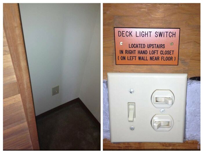 Deck Light Switch In Upstairs Closet