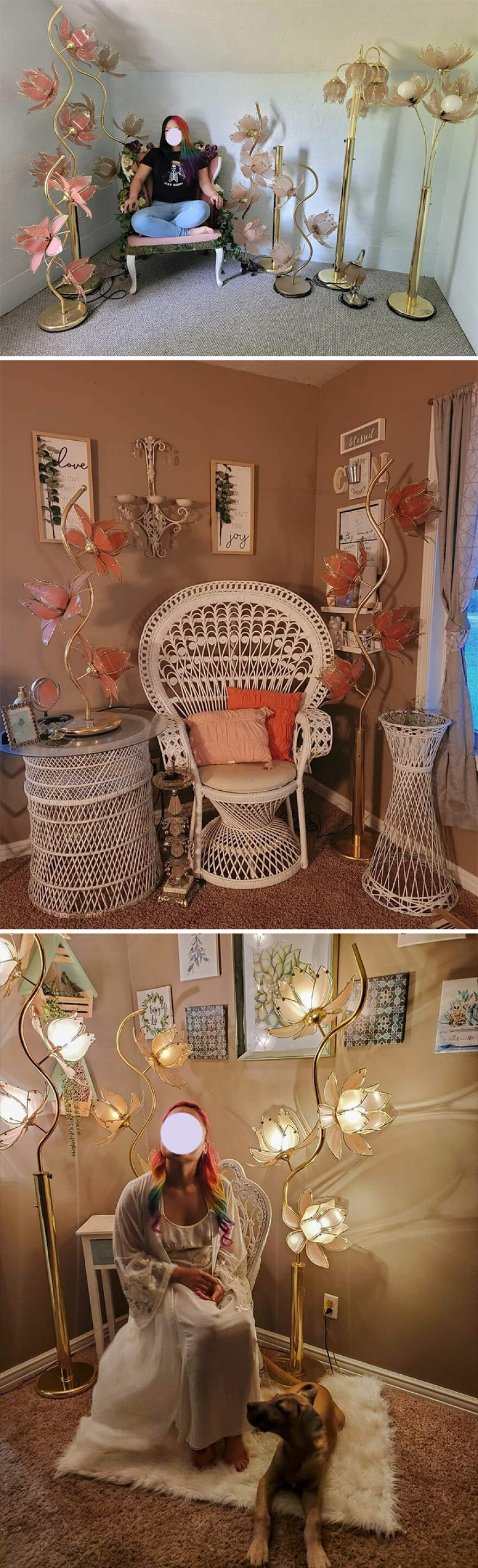I Have Four White Ones Not In The Photos. I Had To Limit Myself To Three Photos! Lol. Hi, I'm Crystal, And I Am Obsessed With And Collect Vintage Lotus Lamps! I'll Have To Get Photos Of My White Ones. Since They're All Antique, They're All Thrifted! Facebook Marketplace, Estate Sales, And My Wife Even Gifted Me One For My Anniversary. She Found It On A Buy Nothing Site And Restored It For Me. I Just Figured If My Obsession Would Be Appreciated Anywhere, It Would Be Here. 🥰