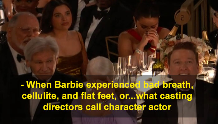 Selena Gomez And Harrison Ford Not Amused About Jo Koy's "Barbie" Joke