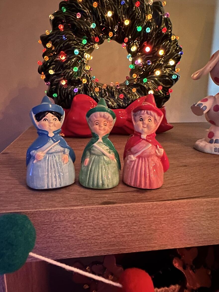 My Absolute Wonderful Thrifted Find!!! The 3 Fairy Godmothers From Sleeping Beauty. I Have A Few Of These Disney Characters From The 50-60’s So I’m Always So Excited When I Find Different Characters!