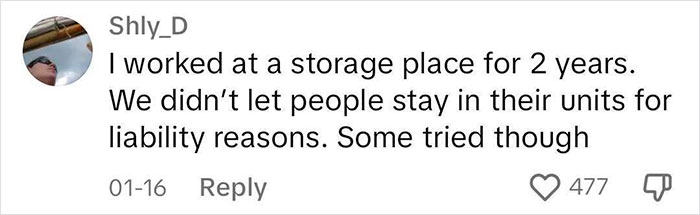 Guy Shares That He Lives In A Storage Unit, Because It's Much Cheaper Than An Apartment Guy Shares That He Lives In A Storage Unit, Because It's Much Cheaper Than An Apartment