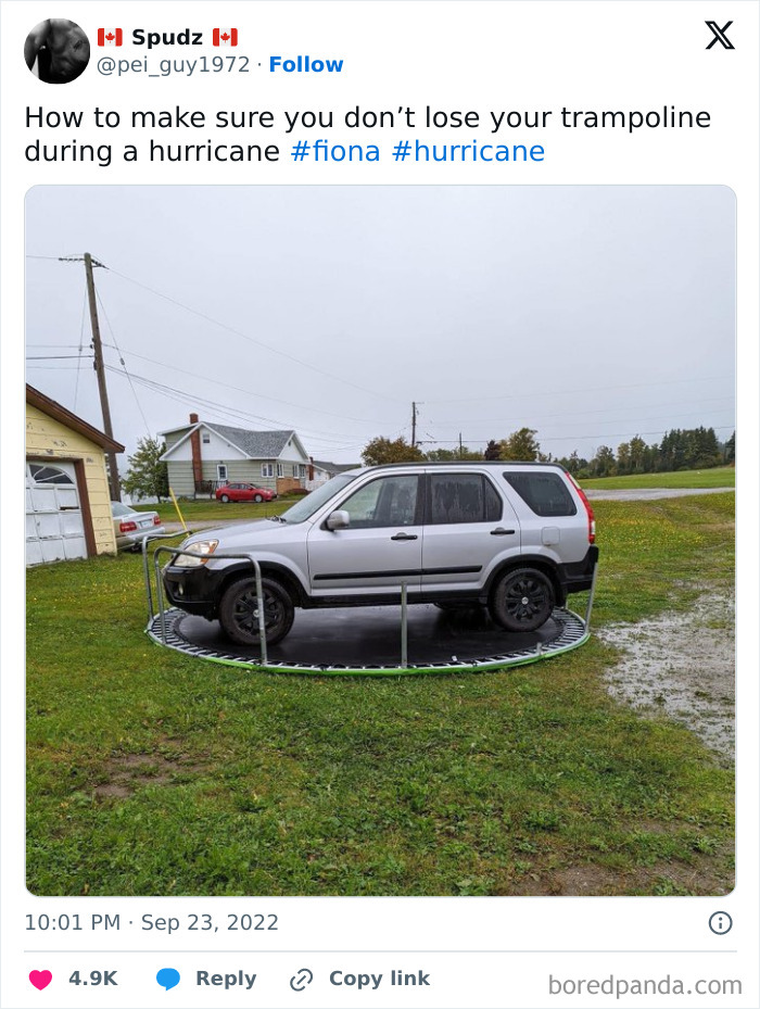 Sacrificing Car For A Trampoline